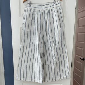 Madewell The Untailored Wide-Leg Crop Pant in Striped Lightspun